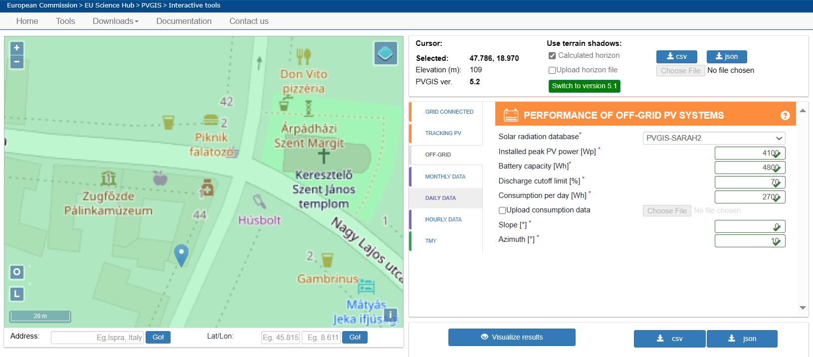 Alapadatok és a GPS koordináták bevitele